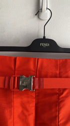 Fendi Orange Pleated Asymmetrical Skirt