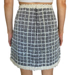 Giambattista Valli Grey & White Sequin Check Tweed 2-Piece Jacket & Skirt Set - IT 44 / US 6-8