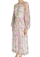 Zimmermann Pink Multi “Super Eight” Floral Silk Braided Midi Dress - 2 / M / US 8