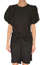 Victoria Beckham Black Gathered Flutter Sleeve Cocktail Dress - UK 12 / M / US 6-8