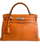Hermes Orange Epsom Kelly 32 Retourne PHW Bag