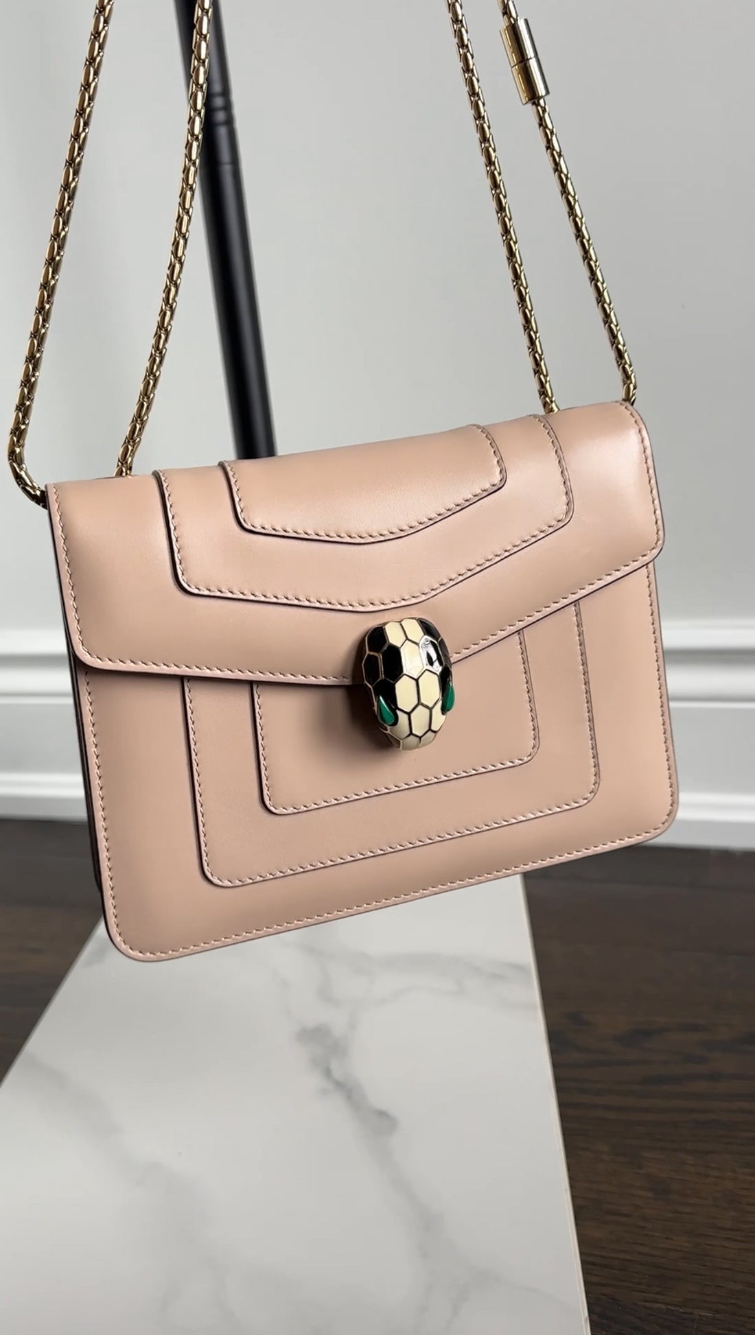 Bvlgari Serpenti Light Nude Beige Small Flap Bag