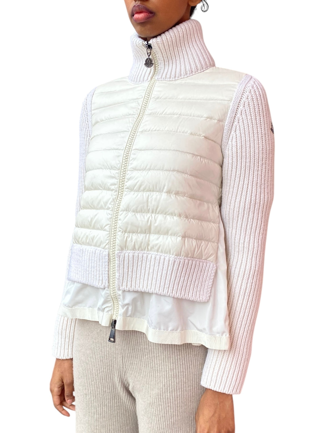 Moncler Maglione Combo Knit Padded Jacket - S