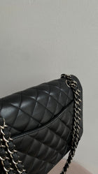 Chanel Black Lambskin Medium Double Flap SHW