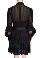 Zimmermann Black Sheer Spliced Mesh Mini Dress - 0 / XS / US 2-4