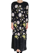 Giambattista Valli Black & Pink Sequinned Floral Embroidered Gown - IT 44 / US 8
