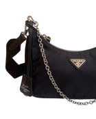 Prada Re-Edition 2005 Black Nylon Two-Way Chain Shoulder Crossbody Bag