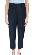 Brunello Cucinelli Black Linen Elastic Waist Slim Trouser - IT 40/ US 4
