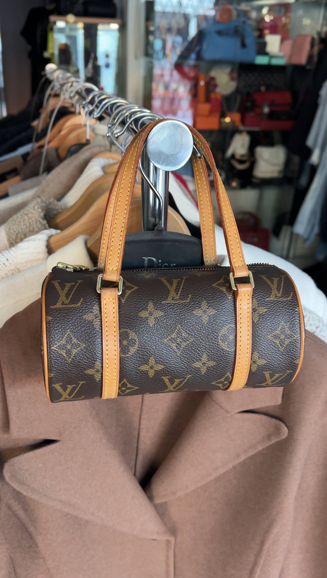 Louis Vuitton Monogram Papillon 19 Mini Roll Bag