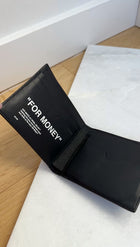 Off White Black Leather For Money Bifold Wallet
