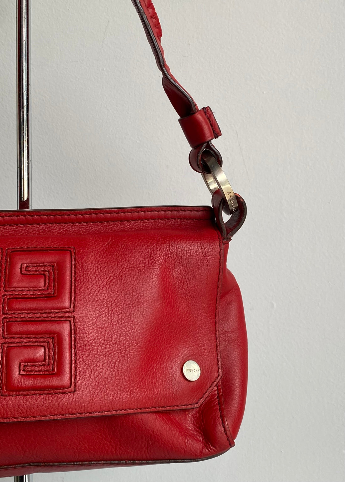 Givenchy Red Nobile Embossed Shoulder Bag