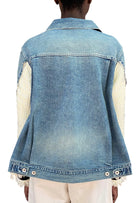 Sacai Blue & Ivory Denim Tweed Combo Jacket - JP 1 / S / US 4-6