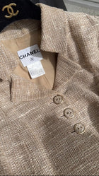 Chanel 08P Beige Linen Blend flare Jacket - FR44 / 12 / L