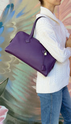 Hermes Clemence Leather Victoria Elan 38 Ultraviolet Bag PHW