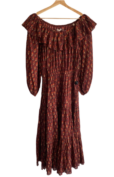 Doen Burgundy Floral Print Dress - M/L