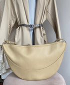 The Row Boulder Beige Leather Jouve Shoulder Bag
