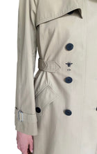 Christian Dior Beige Cotton Gabardine Double Breasted Trench Coat - IT 42 / US 4-6