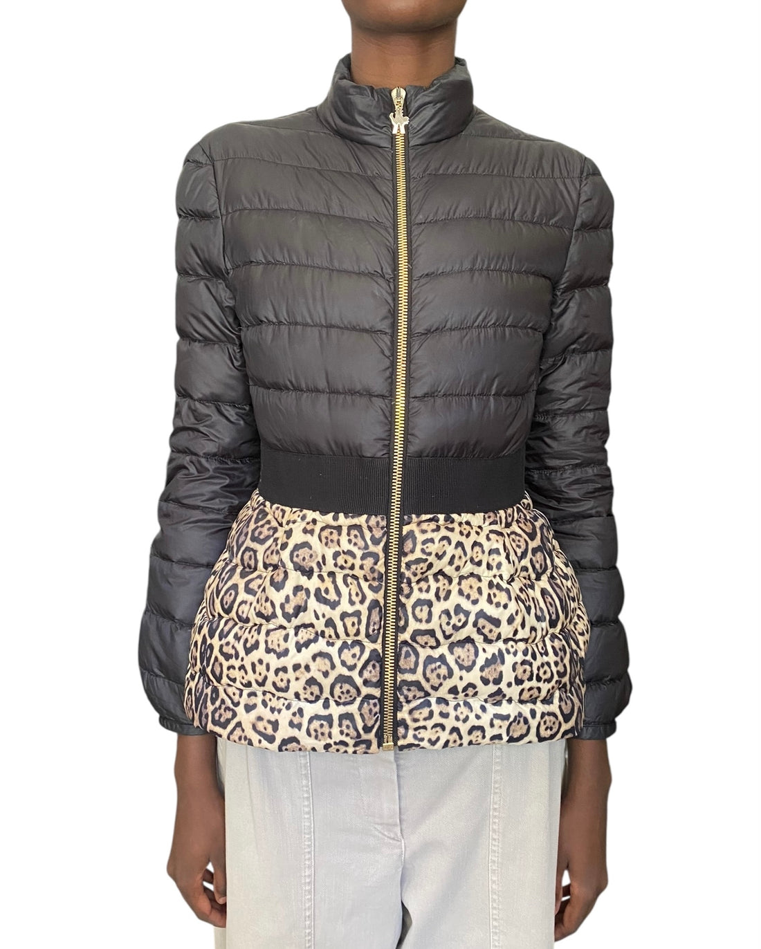Moncler Black Animal Print Puffer Jacket - 0 / XXS
