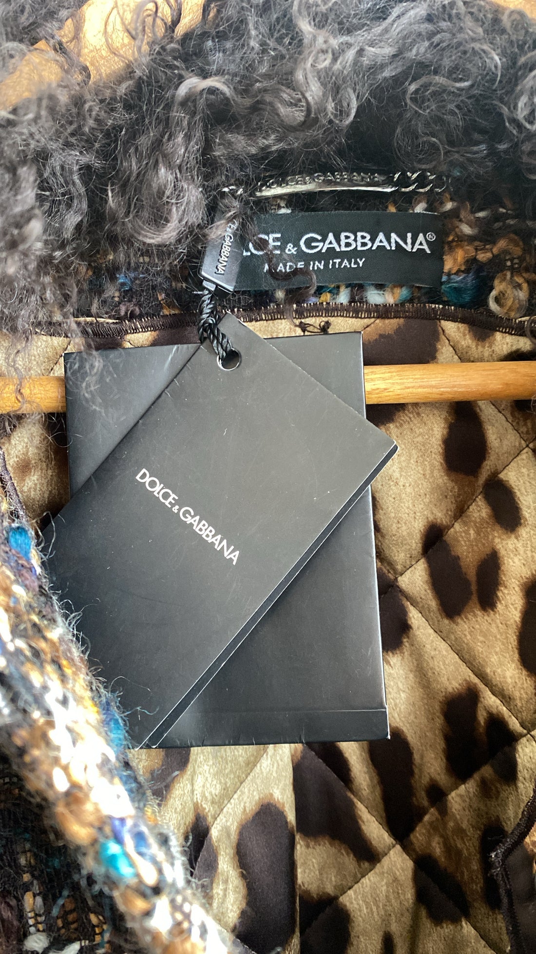 Dolce & Gabbana Fur Collar Tweed Coat