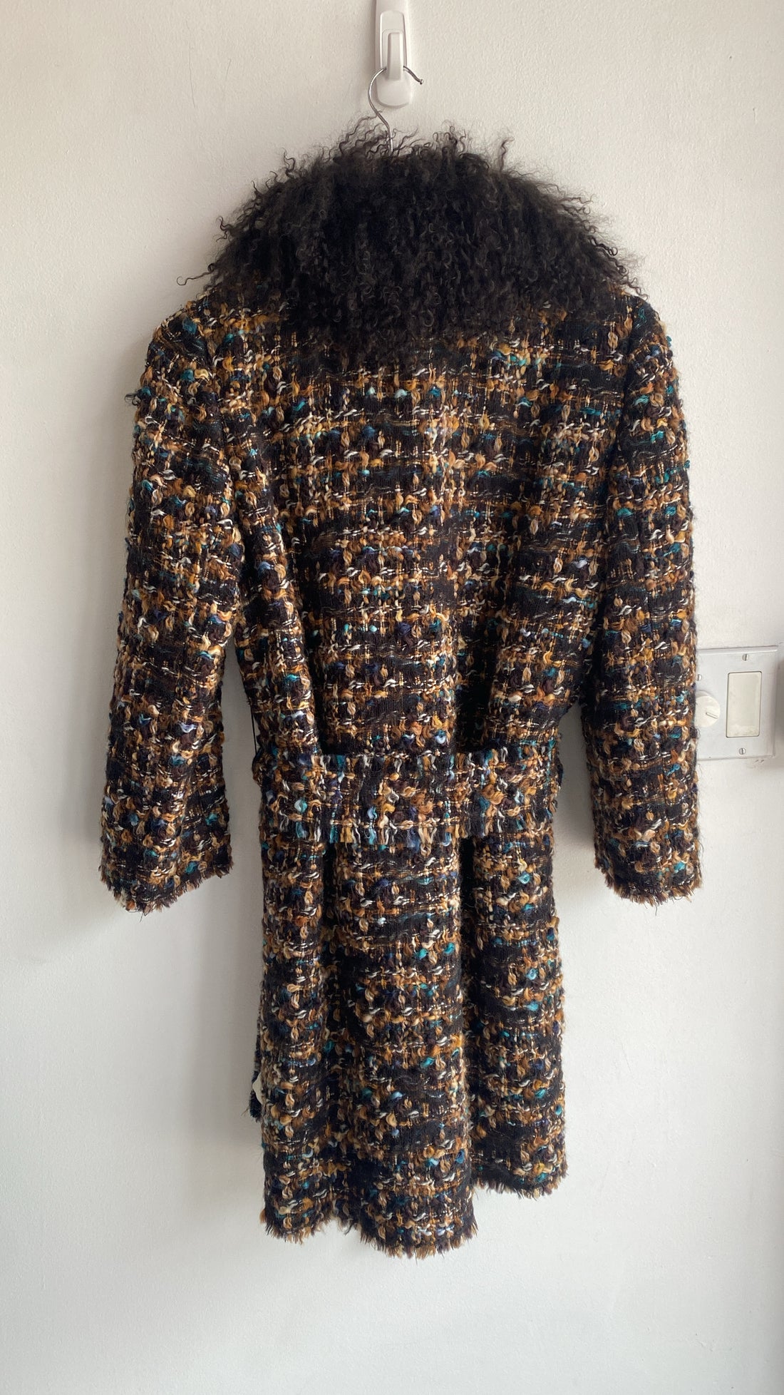 Dolce & Gabbana Fur Collar Tweed Coat