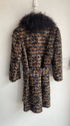 Dolce & Gabbana Fur Collar Tweed Coat