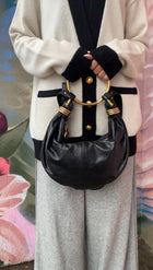 Chloe Black Glossed Leather Small Bracelet Hobo Bag