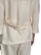 Giorgio Armani Ivory Jersey Knit Twisted Half-Belted Blazer - 44 / US 8-10