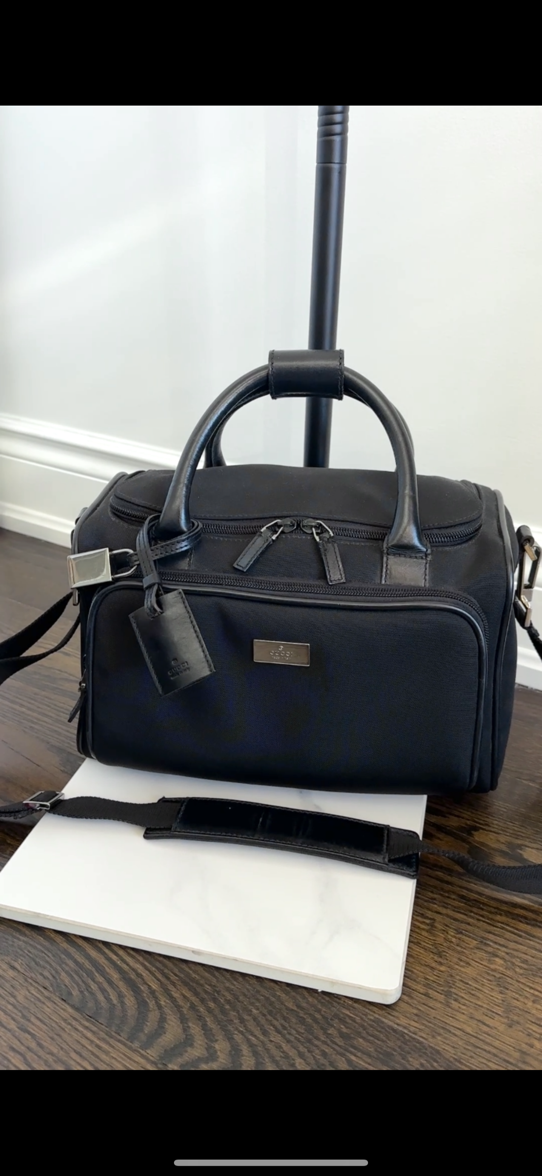 Gucci Vintage Early 2000's Black Nylon Beauty Case Bag