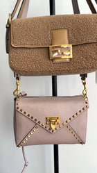 Valentino Rock Stud Nude Grained Leather Hype Crossbody Bag