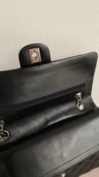 Chanel Black Lambskin Medium Double Flap SHW