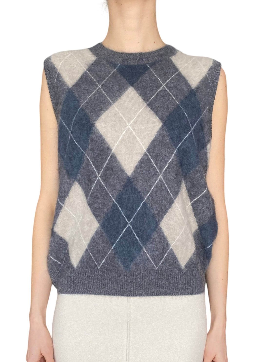 Lisa Yang Grey “Yasmin” Argyle Cashmere Vest - 1 / S-M / US 6
