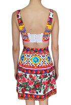 Dolce & Gabbana Multicolour Caretto Floral Printed 2-Piece Bralette and Skirt Set - 40 / US 4