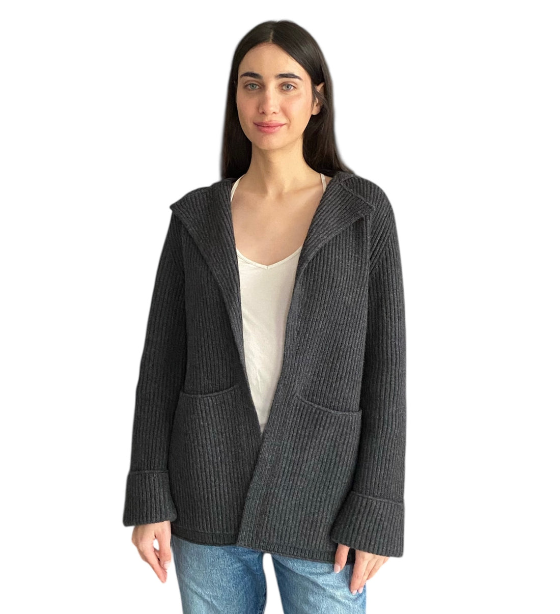 Naked Cashmere Grey Ribbed Cardigan - XS