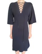 Stella McCartney Black Lace Up Midi Dress - 38