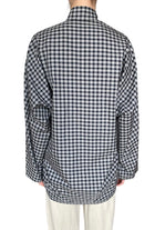 Balenciaga Black Checked Scarf Neck Cocoon Long-Sleeve Blouse- 36 / US 2-4