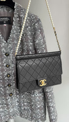 Chanel Black Quilted Leather Chic Pearls Flap Bag