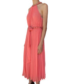 Zimmermann Salmon Pink Pleated Chain Halter Gown - 3 / US 10