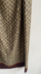 Gucci Gold Horsebit Embossed Monogram Shawl