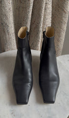 Khaite Black Leather Marfa Ankle Boots - 37