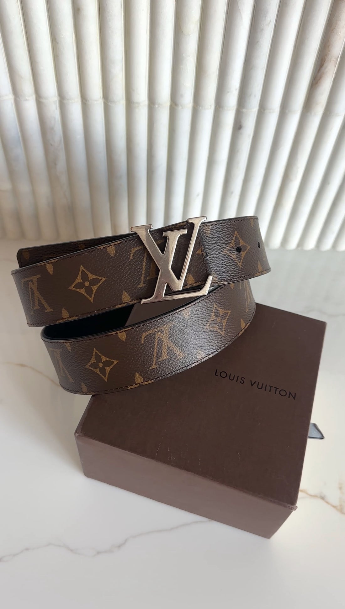 Louis Vuitton Initiales Black Reversible Monogram Belt 40mm - 95 / 38
