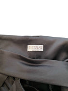 Brunello Cuncinelli Black Satin Wrap Waist Trousers - IT 42 / US 6