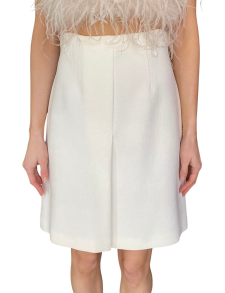 Giambattista Valli Ivory Crepe A-Line Midi Skirt - IT 38 / XXS / US 2