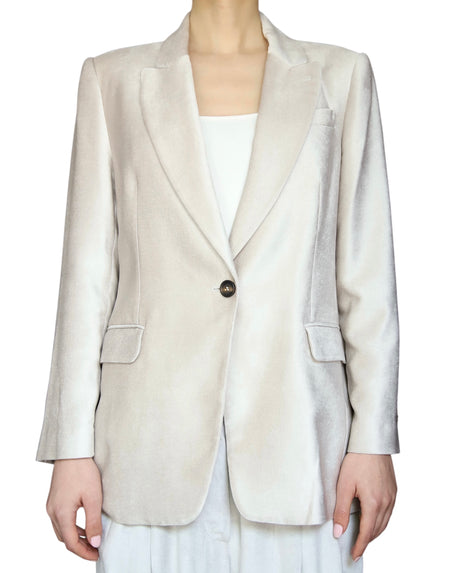 Brunello Cucinelli Blush Beige Velvet  Blazer - IT 44 / 8
