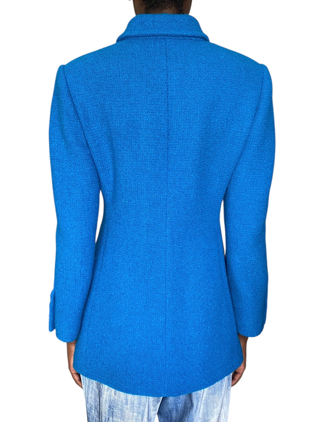 Gucci Blue 2025 Wool GG Button Coat - IT 42 / US 6