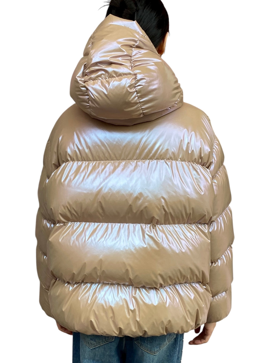 Moncler Pink Glossed Frasne Puffer Jacket - 3 / L / US 10-12