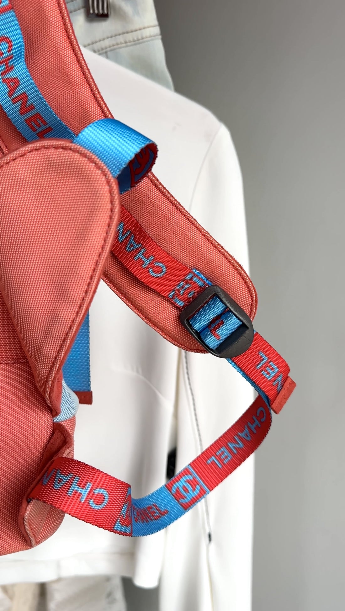 Chanel Sport Vintage 2002 Blue and Orange Canvas Backpack