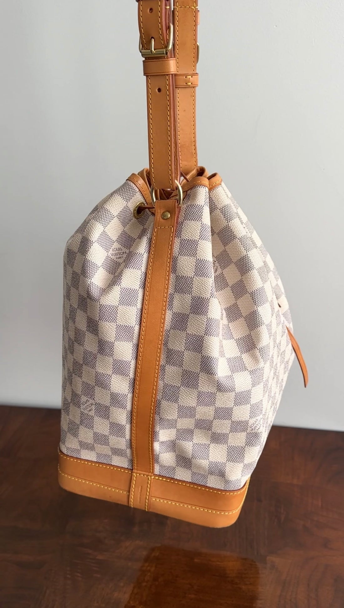 Louis Vuitton Damier Azur Noe GM Drawstring Bucket Bag