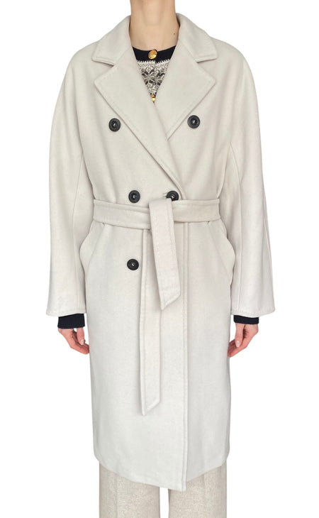 Max Mara Ivory Wool & Cashmere Madame Coat - US 4