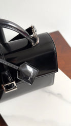 Saint Laurent Black Glossed Leather Le Fermoir Two-Way Bag