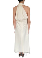 Proenza Schouler Ivory Boucle Crepe Fringe Gown - US 8